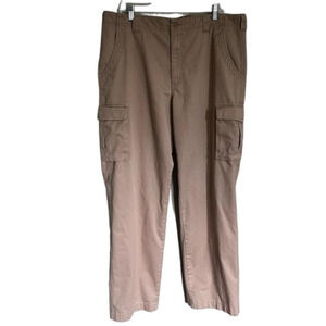 Lands End Mens Khaki Cargo Pants Traditional Fit Size 38
